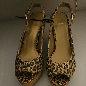 Stuart Weitzman Brown and Black Wedge Heels